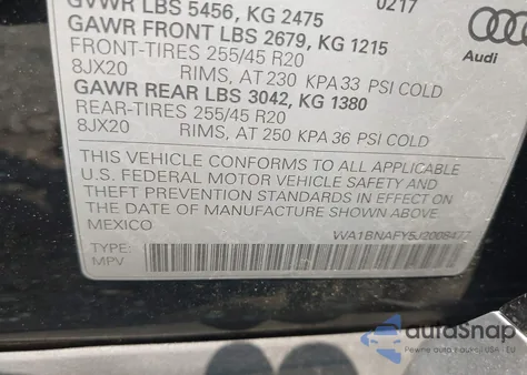 2018 Audi Q5 2.0T Premium/2.0T Tech Premium from USA, damaged, VIN WA1BNAFY5J2008477